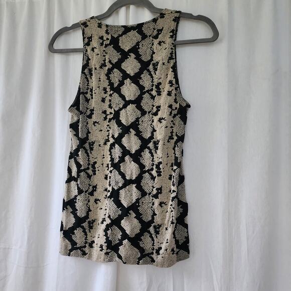 Wolford Velvet mix Y2K Cami Tank slinky knit Top stretch tan black snake size L - Picture 8 of 9